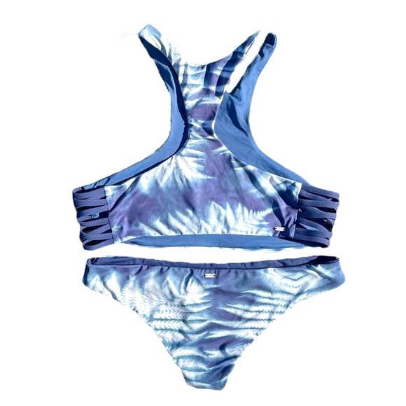 Rip curl racerback bikini set tropical blue white medium - Picture 4 of 10
